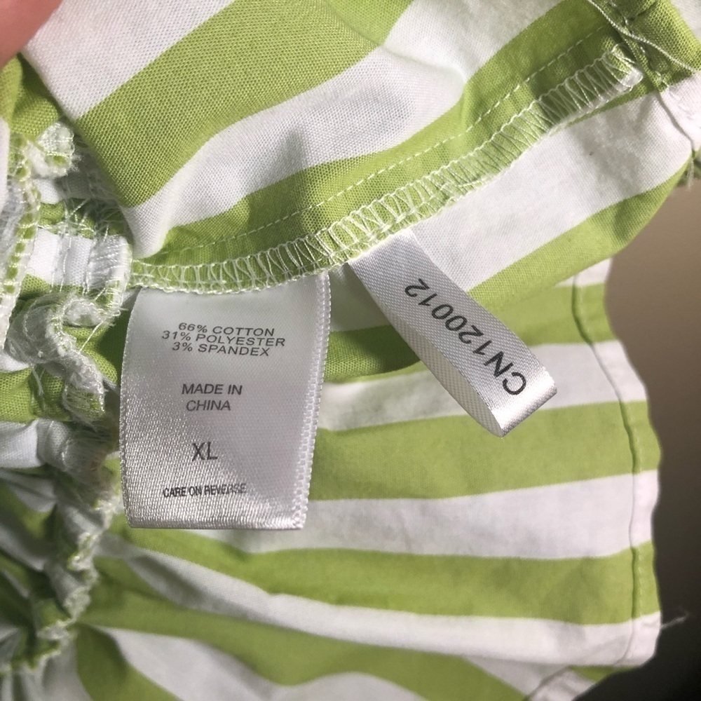 New York & Co 7th Avenue Striped Ruched Peplum Balloon Sleeve Top XL - Picture 6 of 6